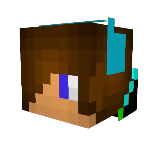 DiamondCreeper_2 Minecraft avatar head, 3D render