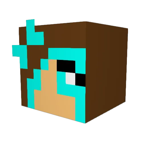 DiamondGirl1098 Minecraft avatar head, 3D render