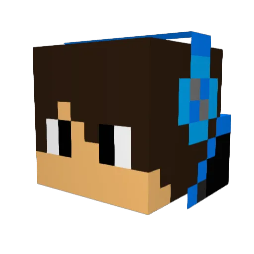 DiamondHeart888 Minecraft avatar head, 3D render