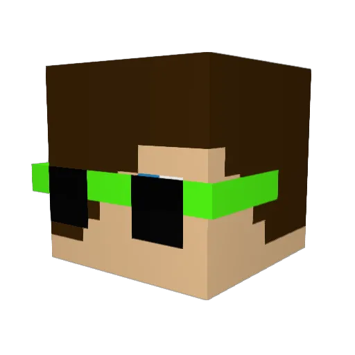 DiamondHoosier Minecraft avatar head, 3D render