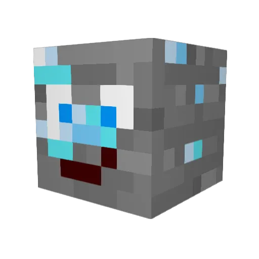 DiamondJF Minecraft avatar head, 3D render