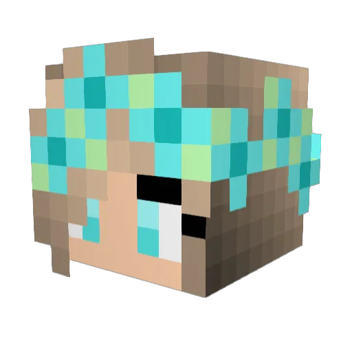DiamondMama Minecraft avatar head, 3D render