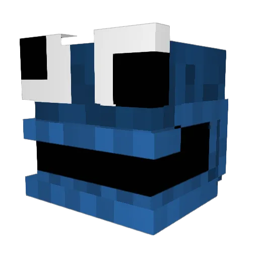 DiamondStache Minecraft avatar head, 3D render