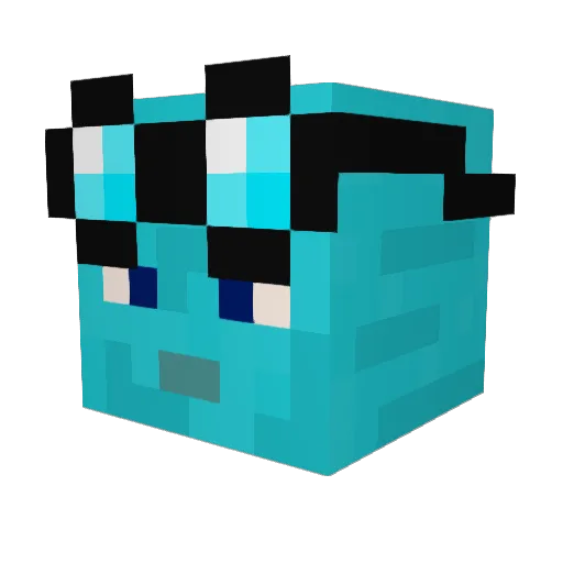 DiamondZoyd Minecraft avatar head, 3D render