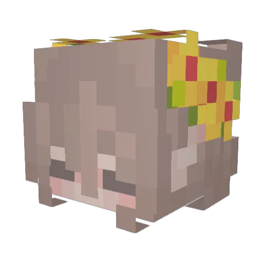 Diamond_General Minecraft avatar head, 3D render