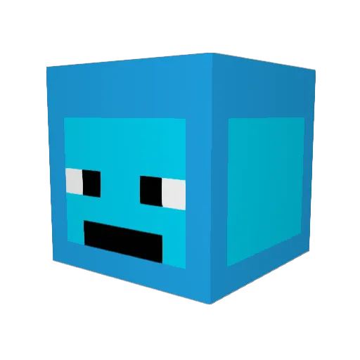 Diamond_block_c Minecraft avatar head, 3D render