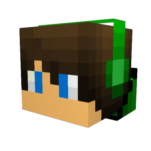 Diamondggreen Minecraft avatar head, 3D render