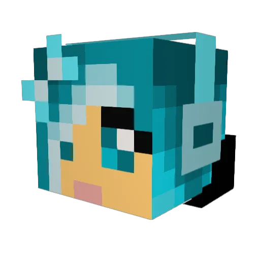 Diamonds35 Minecraft avatar head, 3D render