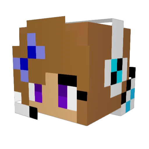 Diamonhell Minecraft avatar head, 3D render