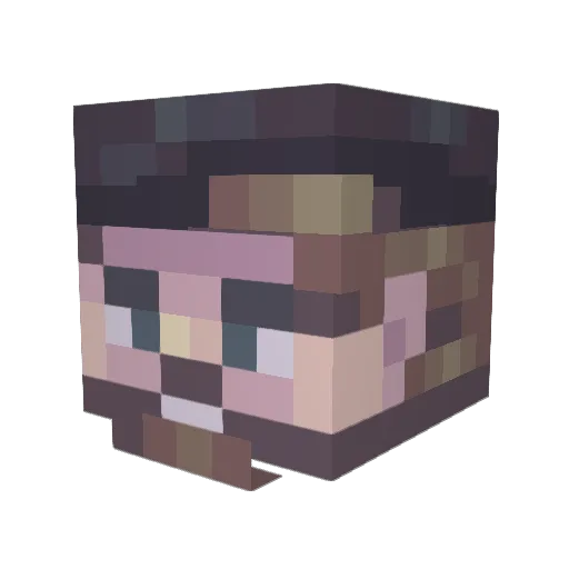 Diax Minecraft avatar head, 3D render
