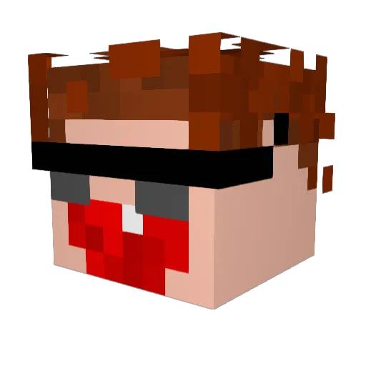Diaxus Minecraft avatar head, 3D render