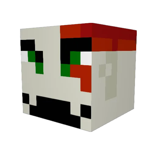 Diber Minecraft avatar head, 3D render