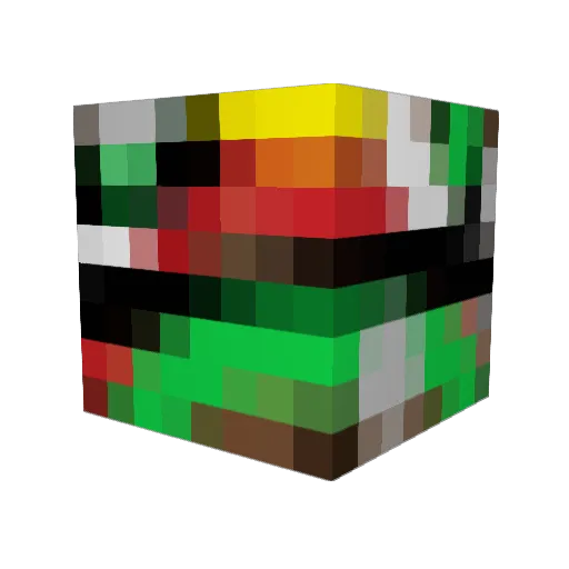 DicDac Minecraft avatar head, 3D render
