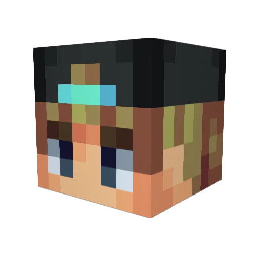 DiceDangler Minecraft avatar head, 3D render