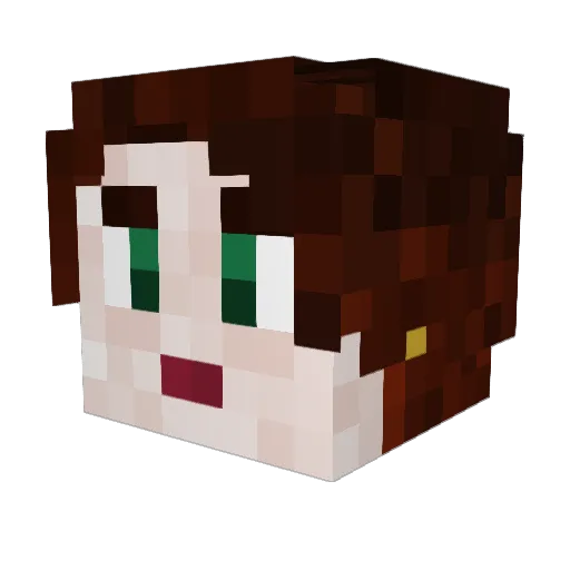 Diceberg Minecraft avatar head, 3D render