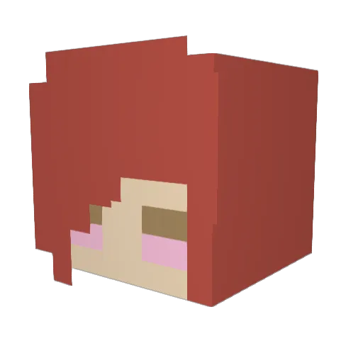Dichang Minecraft avatar head, 3D render