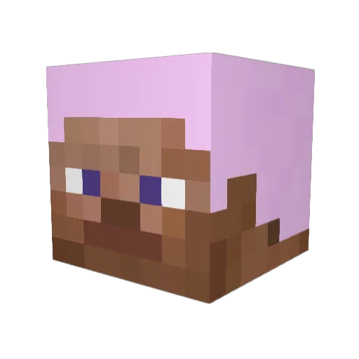 Dicherolo Minecraft avatar head, 3D render