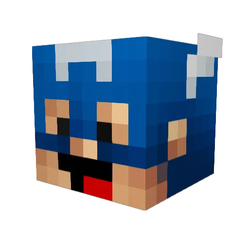 Dicio Minecraft avatar head, 3D render