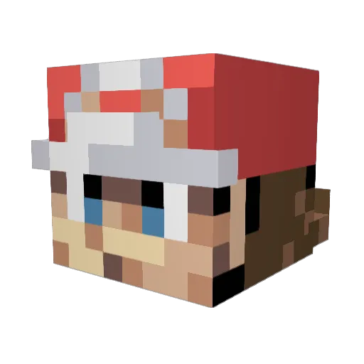 DictatorBlaze Minecraft avatar head, 3D render