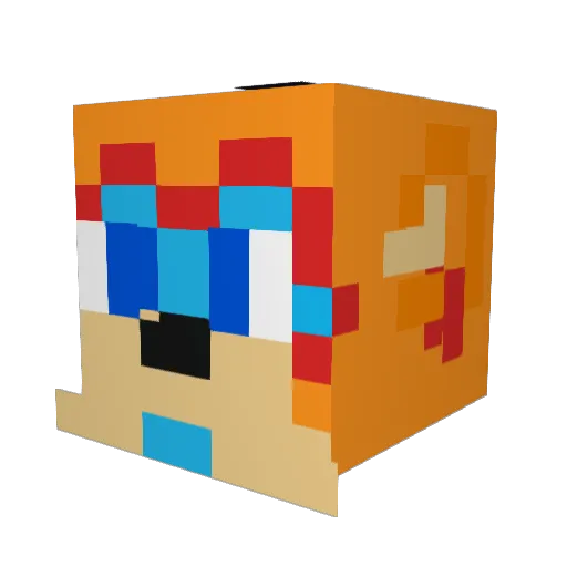 Didiasaurus Minecraft avatar head, 3D render