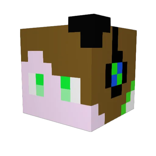 Didino Minecraft avatar head, 3D render