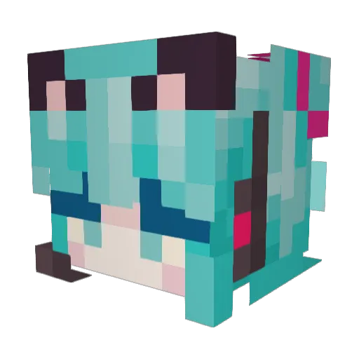 Die4Miku Minecraft avatar head, 3D render