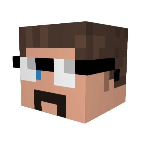 DieDie13 Minecraft avatar head, 3D render