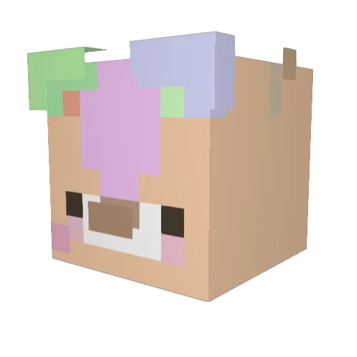 DieKeksPolizei Minecraft avatar head, 3D render