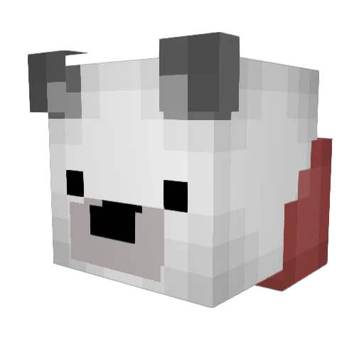 DieOuO Minecraft avatar head, 3D render