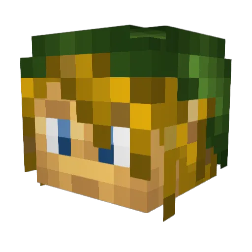 DiePille Minecraft avatar head, 3D render