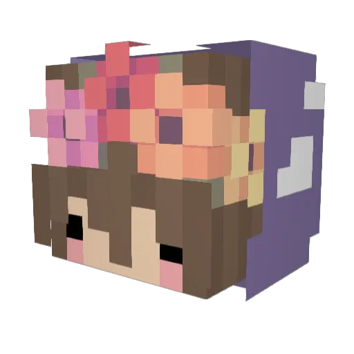DieRebekka Minecraft avatar head, 3D render