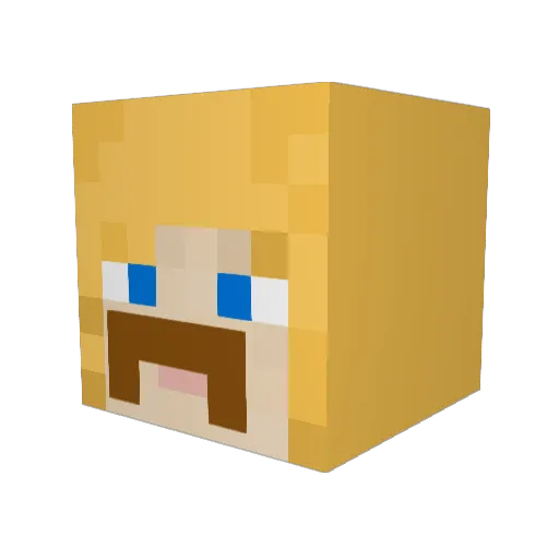 DieTee Minecraft avatar head, 3D render