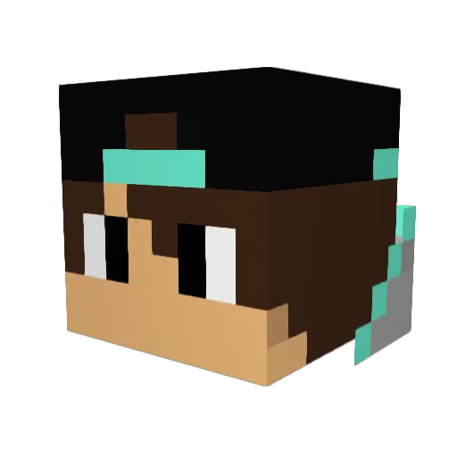DieamExdie Minecraft avatar head, 3D render