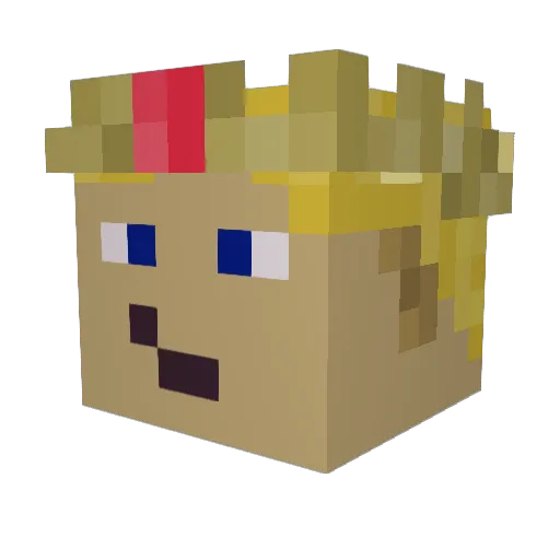 Diebi3 Minecraft avatar head, 3D render