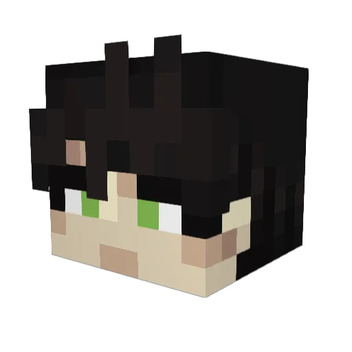Diecayed Minecraft avatar head, 3D render