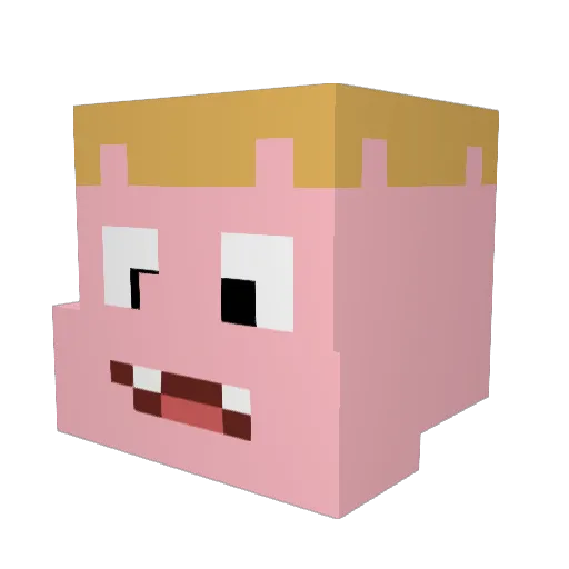 DiegoDVG Minecraft avatar head, 3D render