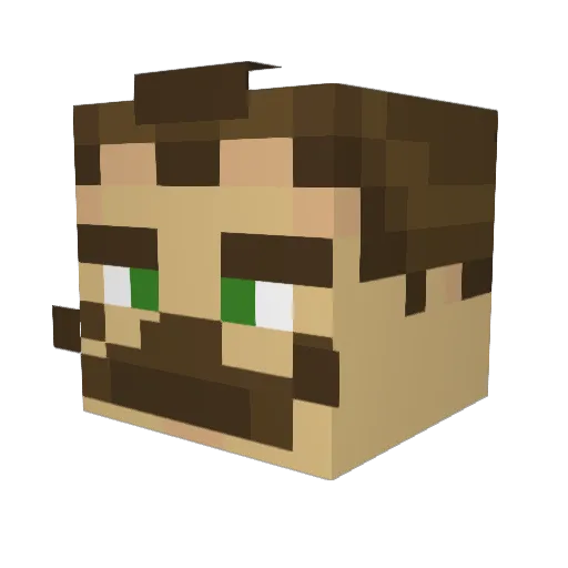 DiegoMika Minecraft avatar head, 3D render