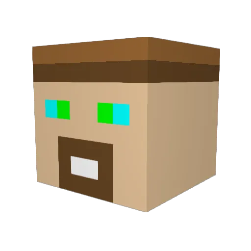 DiegoViX Minecraft avatar head, 3D render