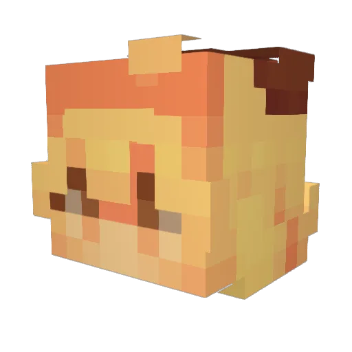 Dielandd Minecraft avatar head, 3D render