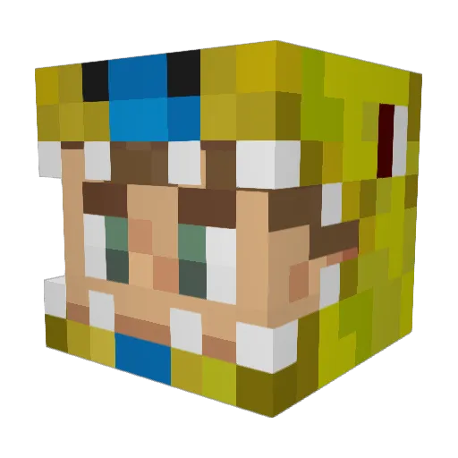 Dienosaurius Minecraft avatar head, 3D render