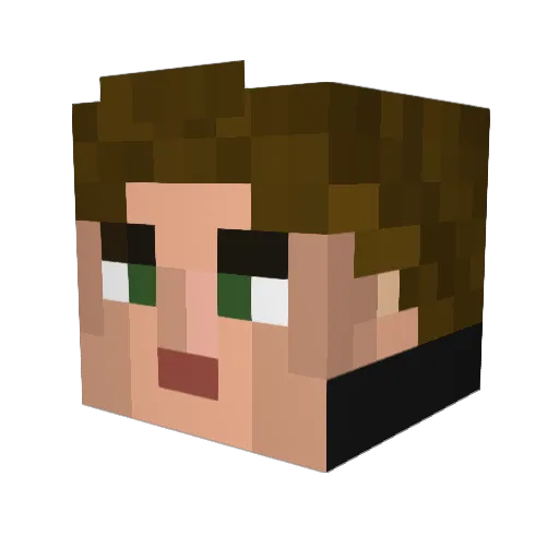 Dieseldock Minecraft avatar head, 3D render