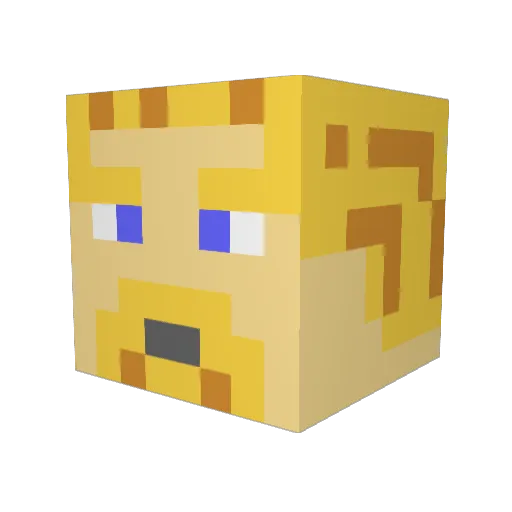 Dietter37 Minecraft avatar head, 3D render