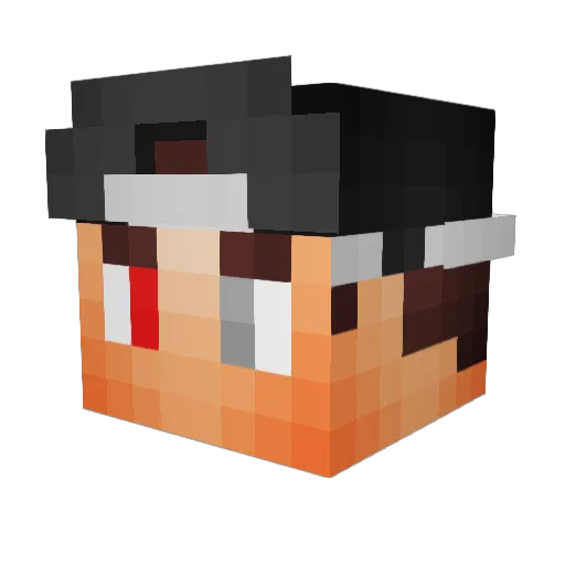 Dieu45 Minecraft avatar head, 3D render