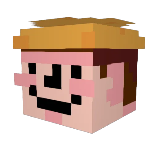 DieuDesChaises Minecraft avatar head, 3D render