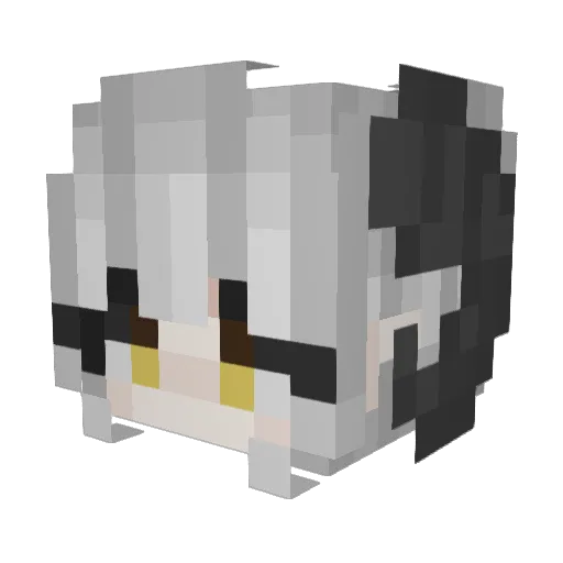 DieuWaffle Minecraft avatar head, 3D render