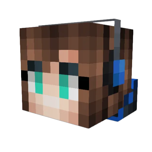 DiffektTV Minecraft avatar head, 3D render