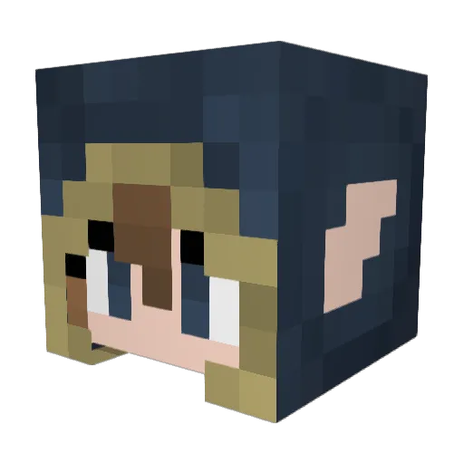Different_Worlds Minecraft avatar head, 3D render