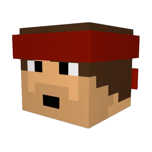 DifficultCombat Minecraft avatar head, 3D render