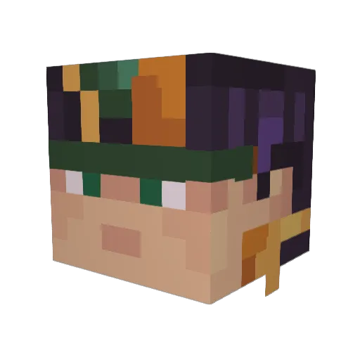 DiffuseCard Minecraft avatar head, 3D render