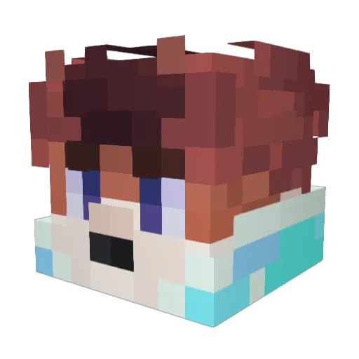 Difub Minecraft avatar head, 3D render